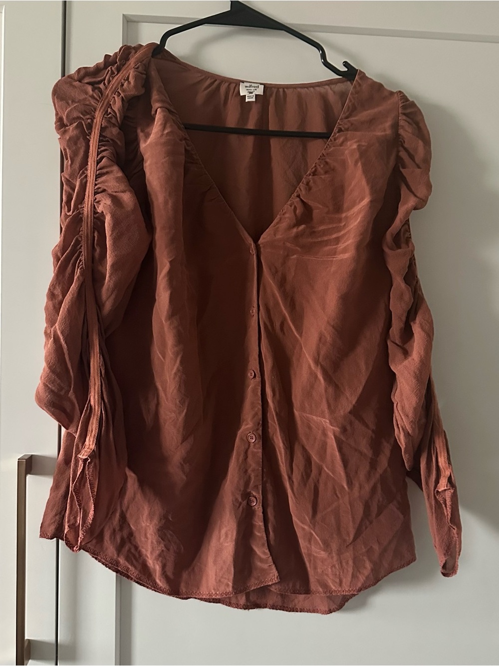 Wilfred Rust-Tone Button-Front Blouse